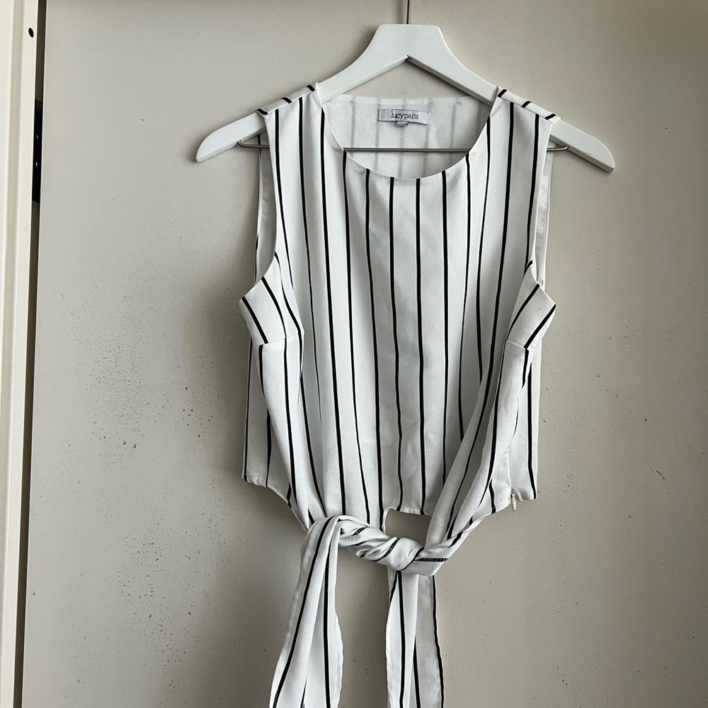 Lucy Paris Cropped Tie Top - Picture 1 of 4